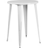image:imageFlash Furniture Commercial Grade 30 Round Black Metal IndoorOutdoor Bar Table Set with 4 Square Seat Backless StoolsWhite