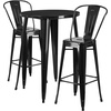 image:imageFlash Furniture Commercial Grade 30 Round Red Metal IndoorOutdoor Bar Table Set with 2 Cafe StoolsBlack