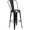 image:imageFlash Furniture Commercial Grade 30 Round Red Metal IndoorOutdoor Bar Table Set with 2 Cafe StoolsBlack