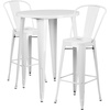 image:imageFlash Furniture Commercial Grade 30 Round Red Metal IndoorOutdoor Bar Table Set with 2 Cafe StoolsWhite
