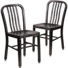 image:imageFlash Furniture Commercial Grade Black Metal IndoorOutdoor ChairBlackantique Gold