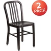 image:imageFlash Furniture Commercial Grade Black Metal IndoorOutdoor ChairBlackantique Gold