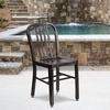 image:imageFlash Furniture Commercial Grade Black Metal IndoorOutdoor ChairBlackantique Gold