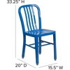 image:imageFlash Furniture Commercial Grade Black Metal IndoorOutdoor ChairBlue