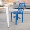 image:imageFlash Furniture Commercial Grade Black Metal IndoorOutdoor ChairBlue