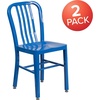 image:imageFlash Furniture Commercial Grade Black Metal IndoorOutdoor ChairBlue