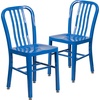 image:imageFlash Furniture Commercial Grade Black Metal IndoorOutdoor ChairBlue