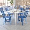 image:imageFlash Furniture Commercial Grade Black Metal IndoorOutdoor ChairBlue