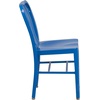 image:imageFlash Furniture Commercial Grade Black Metal IndoorOutdoor ChairBlue