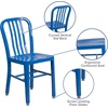 image:imageFlash Furniture Commercial Grade Black Metal IndoorOutdoor ChairBlue
