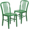 image:imageFlash Furniture Commercial Grade Black Metal IndoorOutdoor ChairGreen