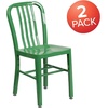image:imageFlash Furniture Commercial Grade Black Metal IndoorOutdoor ChairGreen