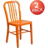 image:imageFlash Furniture Commercial Grade Black Metal IndoorOutdoor ChairOrange