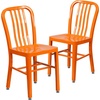 image:imageFlash Furniture Commercial Grade Black Metal IndoorOutdoor ChairOrange