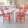 image:imageFlash Furniture Commercial Grade Black Metal IndoorOutdoor ChairRed