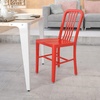 image:imageFlash Furniture Commercial Grade Black Metal IndoorOutdoor ChairRed