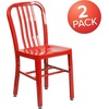 image:imageFlash Furniture Commercial Grade Black Metal IndoorOutdoor ChairRed