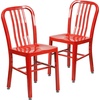 image:imageFlash Furniture Commercial Grade Black Metal IndoorOutdoor ChairRed