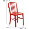 image:imageFlash Furniture Commercial Grade Black Metal IndoorOutdoor ChairRed