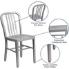 image:imageFlash Furniture Commercial Grade Black Metal IndoorOutdoor ChairSilver