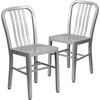 image:imageFlash Furniture Commercial Grade Black Metal IndoorOutdoor ChairSilver