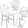 image:imageFlash Furniture Commercial Grade Black Metal IndoorOutdoor ChairWhite