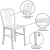 image:imageFlash Furniture Commercial Grade Black Metal IndoorOutdoor ChairWhite