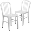 image:imageFlash Furniture Commercial Grade Black Metal IndoorOutdoor ChairWhite