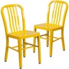 image:imageFlash Furniture Commercial Grade Black Metal IndoorOutdoor ChairYellow