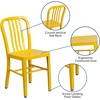 image:imageFlash Furniture Commercial Grade Black Metal IndoorOutdoor ChairYellow