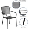 image:imageFlash Furniture Commercial Grade White IndoorOutdoor Steel Patio Arm Chair with Square BackBlack