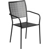 image:imageFlash Furniture Commercial Grade White IndoorOutdoor Steel Patio Arm Chair with Square BackBlack