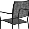 image:imageFlash Furniture Commercial Grade White IndoorOutdoor Steel Patio Arm Chair with Square BackBlack