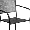 image:imageFlash Furniture Commercial Grade White IndoorOutdoor Steel Patio Arm Chair with Square BackBlack