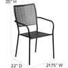 image:imageFlash Furniture Commercial Grade White IndoorOutdoor Steel Patio Arm Chair with Square BackBlack