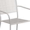 image:imageFlash Furniture Commercial Grade White IndoorOutdoor Steel Patio Arm Chair with Square BackLight Gray