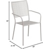 image:imageFlash Furniture Commercial Grade White IndoorOutdoor Steel Patio Arm Chair with Square BackLight Gray