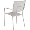 image:imageFlash Furniture Commercial Grade White IndoorOutdoor Steel Patio Arm Chair with Square BackLight Gray