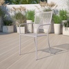 image:imageFlash Furniture Commercial Grade White IndoorOutdoor Steel Patio Arm Chair with Square BackLight Gray