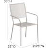 image:imageFlash Furniture Commercial Grade White IndoorOutdoor Steel Patio Arm Chair with Square BackLight Gray