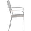 image:imageFlash Furniture Commercial Grade White IndoorOutdoor Steel Patio Arm Chair with Square BackLight Gray