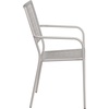 image:imageFlash Furniture Commercial Grade White IndoorOutdoor Steel Patio Arm Chair with Square BackLight Gray