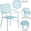 image:imageFlash Furniture Commercial Grade White IndoorOutdoor Steel Patio Arm Chair with Square BackSky Blue