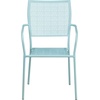 image:imageFlash Furniture Commercial Grade White IndoorOutdoor Steel Patio Arm Chair with Square BackSky Blue