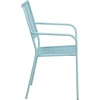 image:imageFlash Furniture Commercial Grade White IndoorOutdoor Steel Patio Arm Chair with Square BackSky Blue
