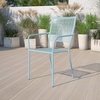 image:imageFlash Furniture Commercial Grade White IndoorOutdoor Steel Patio Arm Chair with Square BackSky Blue