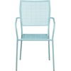 image:imageFlash Furniture Commercial Grade White IndoorOutdoor Steel Patio Arm Chair with Square BackSky Blue