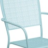 image:imageFlash Furniture Commercial Grade White IndoorOutdoor Steel Patio Arm Chair with Square BackSky Blue