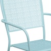 image:imageFlash Furniture Commercial Grade White IndoorOutdoor Steel Patio Arm Chair with Square BackSky Blue