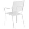 image:imageFlash Furniture Commercial Grade White IndoorOutdoor Steel Patio Arm Chair with Square BackWhite